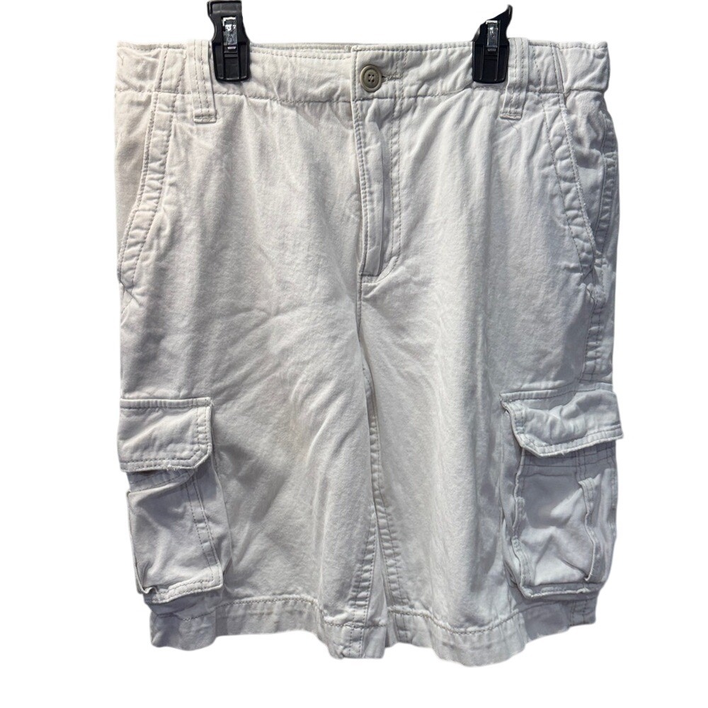 Aeropostale Mens Authentic Cargo Shorts Size 31 Beige Khaki Utility Pockets‎
